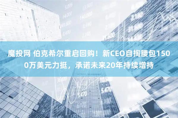 魔投网 伯克希尔重启回购！新CEO自掏腰包1500万美元力挺，承诺未来20年持续增持