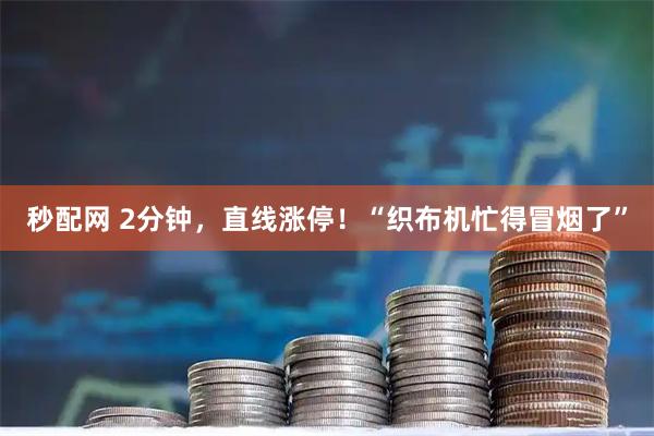 秒配网 2分钟，直线涨停！“织布机忙得冒烟了”
